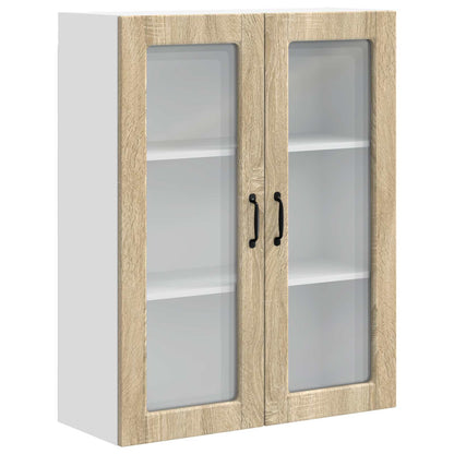 vidaXL Wall Glass Cabinet PORTO Sonoma Oak 80 x 31 x 100 cm