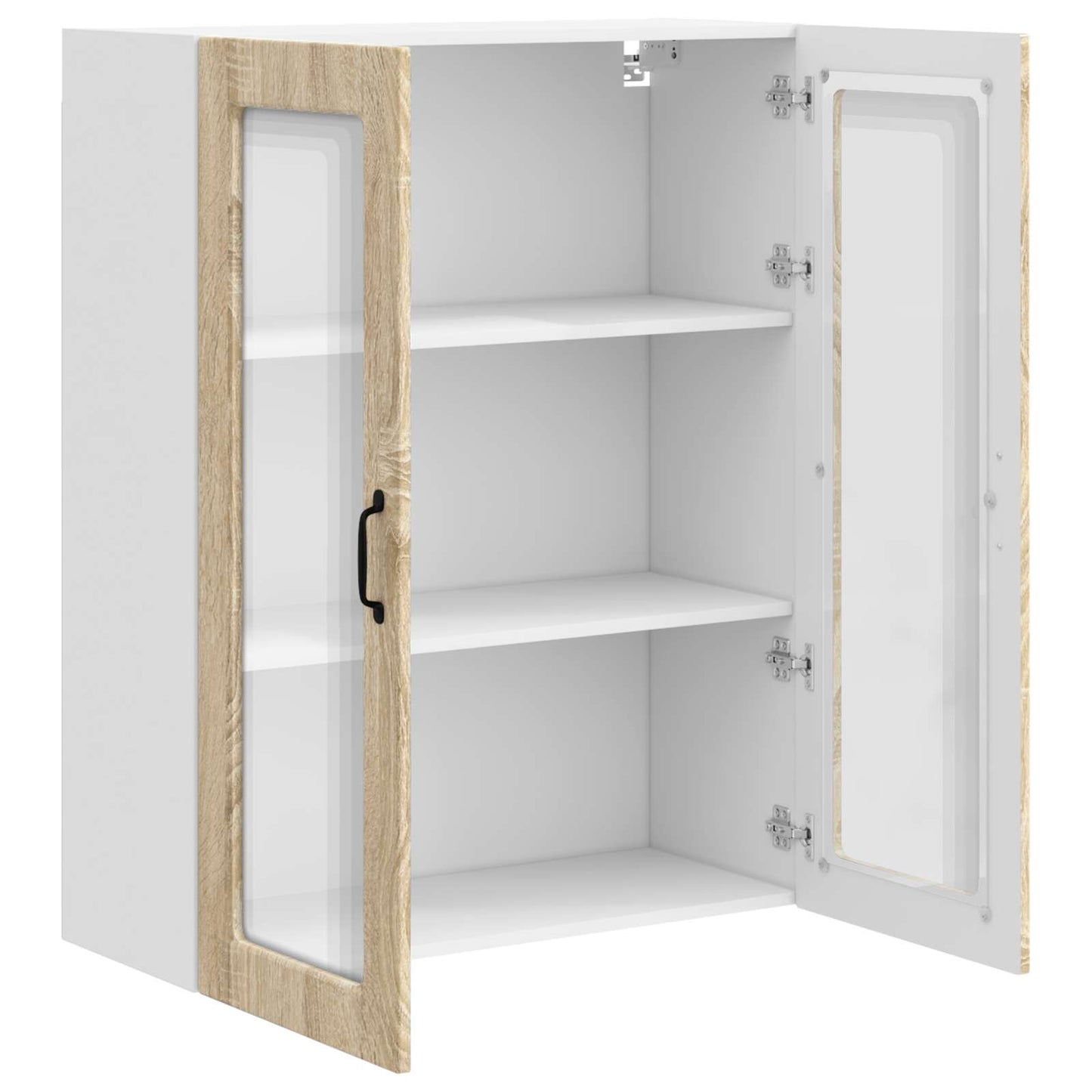 vidaXL Wall Glass Cabinet PORTO Sonoma Oak 80 x 31 x 100 cm