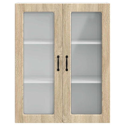 vidaXL Wall Glass Cabinet PORTO Sonoma Oak 80 x 31 x 100 cm