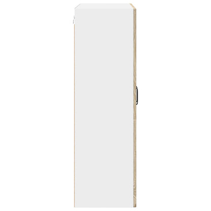 vidaXL Wall Glass Cabinet PORTO Sonoma Oak 80 x 31 x 100 cm