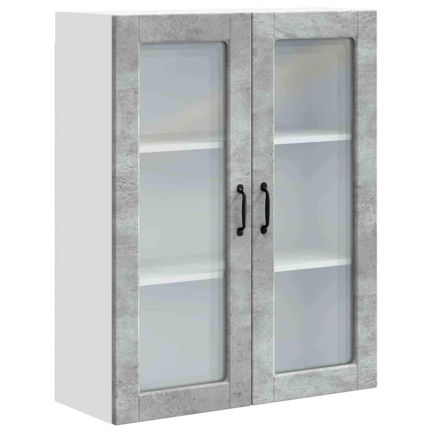 vidaXL Wall Glass Cabinet PORTO Concrete Grey 80 x 31 x 100 cm