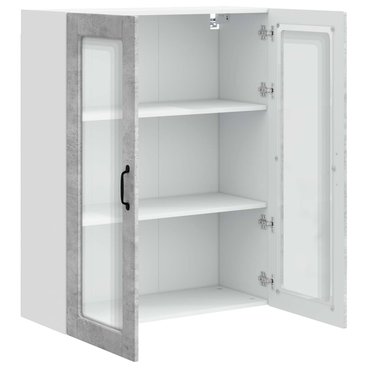 vidaXL Wall Glass Cabinet PORTO Concrete Grey 80 x 31 x 100 cm