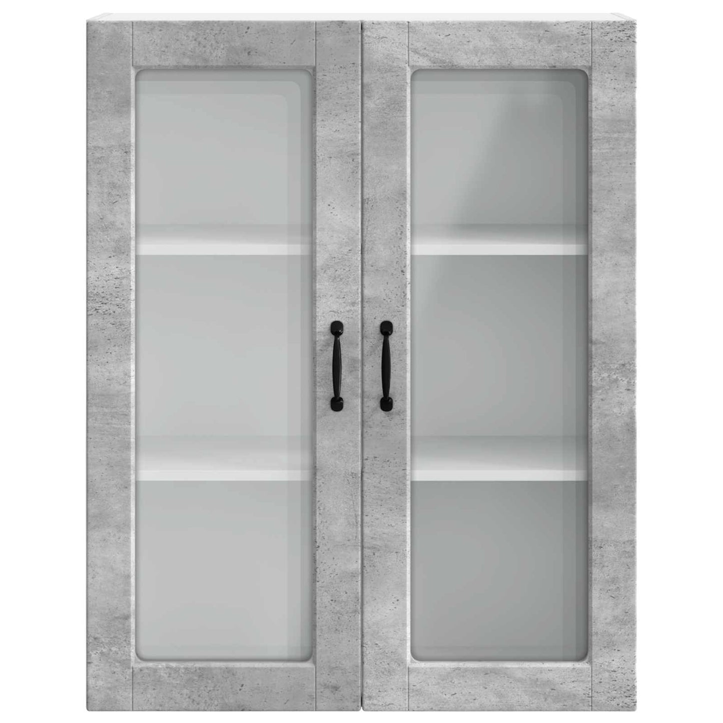 vidaXL Wall Glass Cabinet PORTO Concrete Grey 80 x 31 x 100 cm