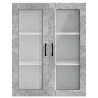 vidaXL Wall Glass Cabinet PORTO Concrete Grey 80 x 31 x 100 cm