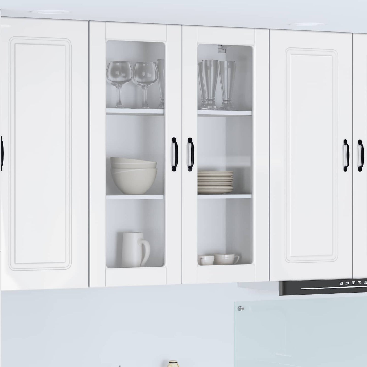 vidaXL Wall Glass Cabinet PORTO High Gloss White 80 x 31 x 100 cm