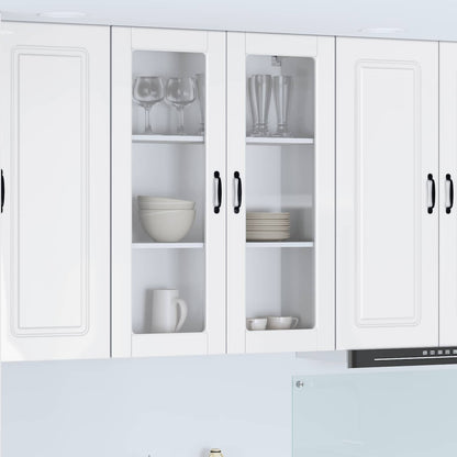 vidaXL Wall Glass Cabinet PORTO High Gloss White 80 x 31 x 100 cm
