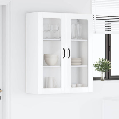 vidaXL Wall Glass Cabinet PORTO High Gloss White 80 x 31 x 100 cm