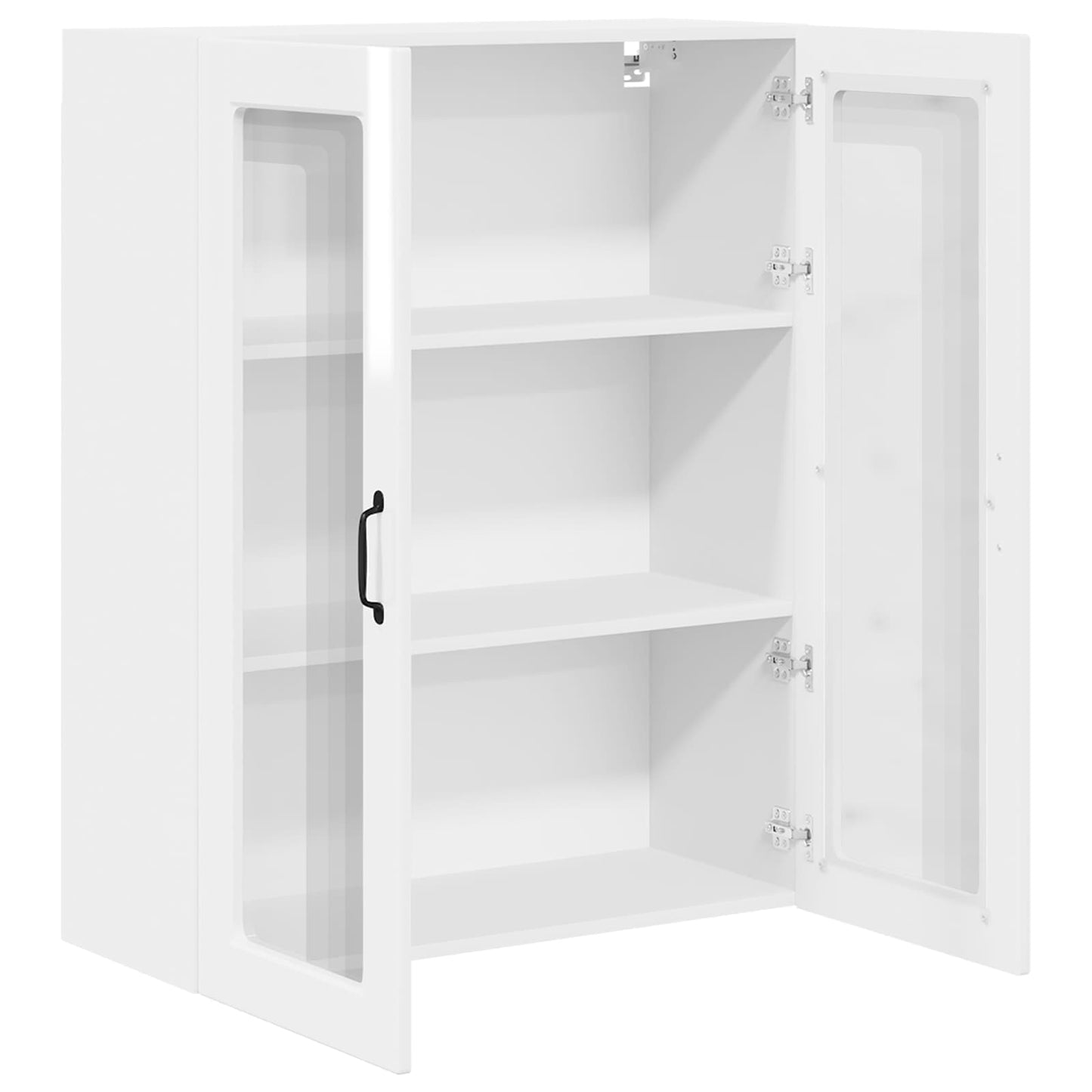 vidaXL Wall Glass Cabinet PORTO High Gloss White 80 x 31 x 100 cm