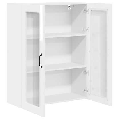 vidaXL Wall Glass Cabinet PORTO High Gloss White 80 x 31 x 100 cm