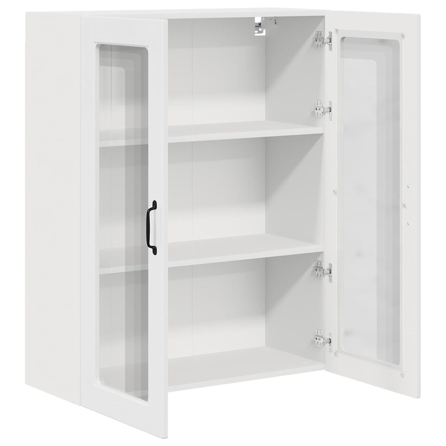 vidaXL Wall Glass Cabinet PORTO High Gloss White 80 x 31 x 100 cm