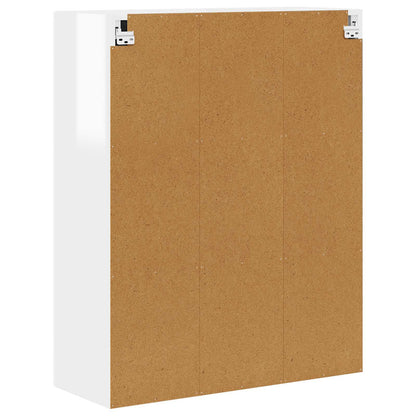 vidaXL Wall Glass Cabinet PORTO High Gloss White 80 x 31 x 100 cm