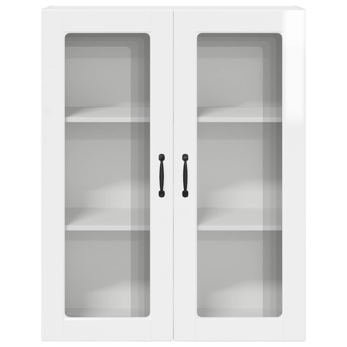 vidaXL Wall Glass Cabinet PORTO High Gloss White 80 x 31 x 100 cm