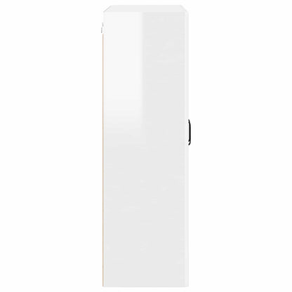 vidaXL Wall Glass Cabinet PORTO High Gloss White 80 x 31 x 100 cm