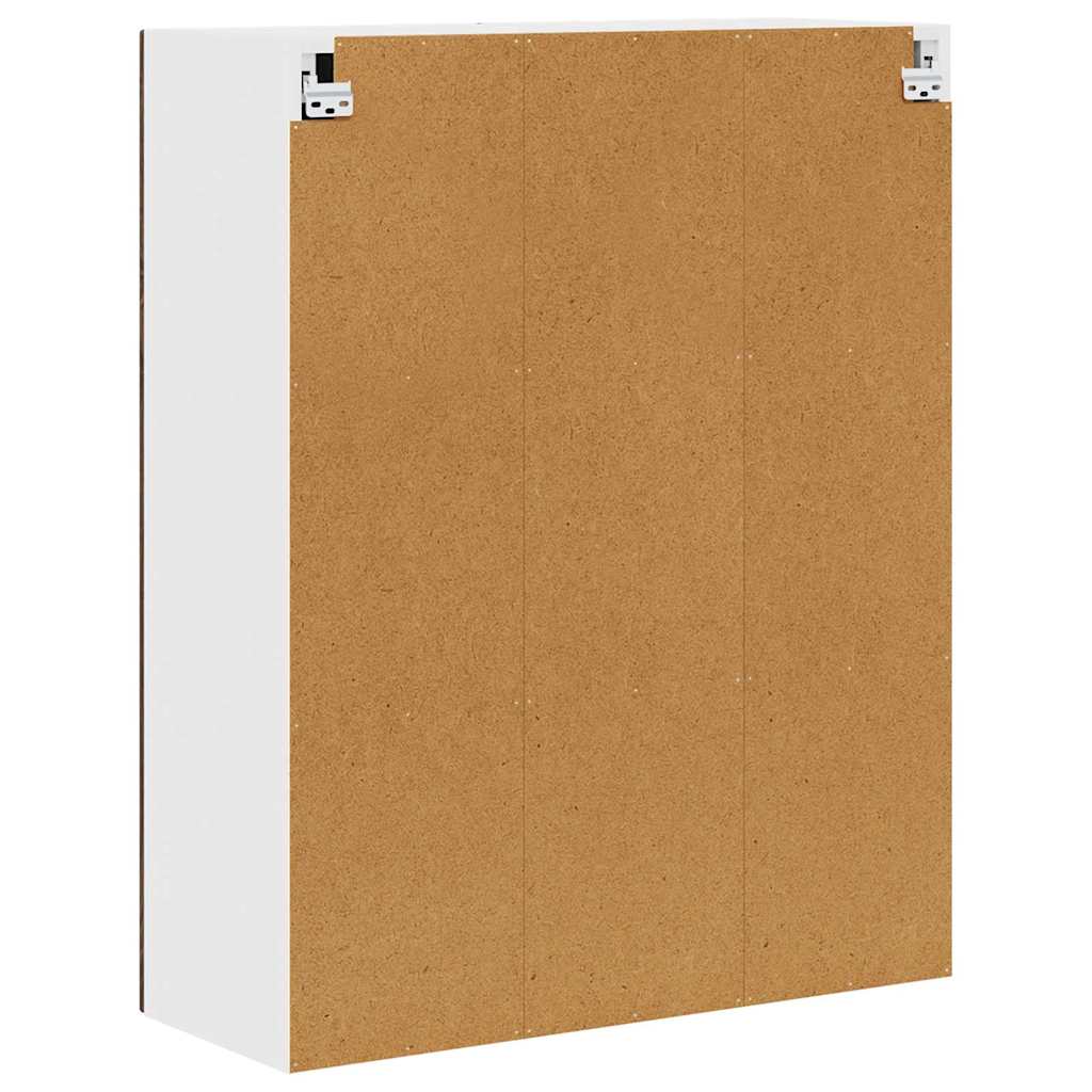 vidaXL Wall Glass Cabinet PORTO Brown Oak 80 x 31 x 100 cm