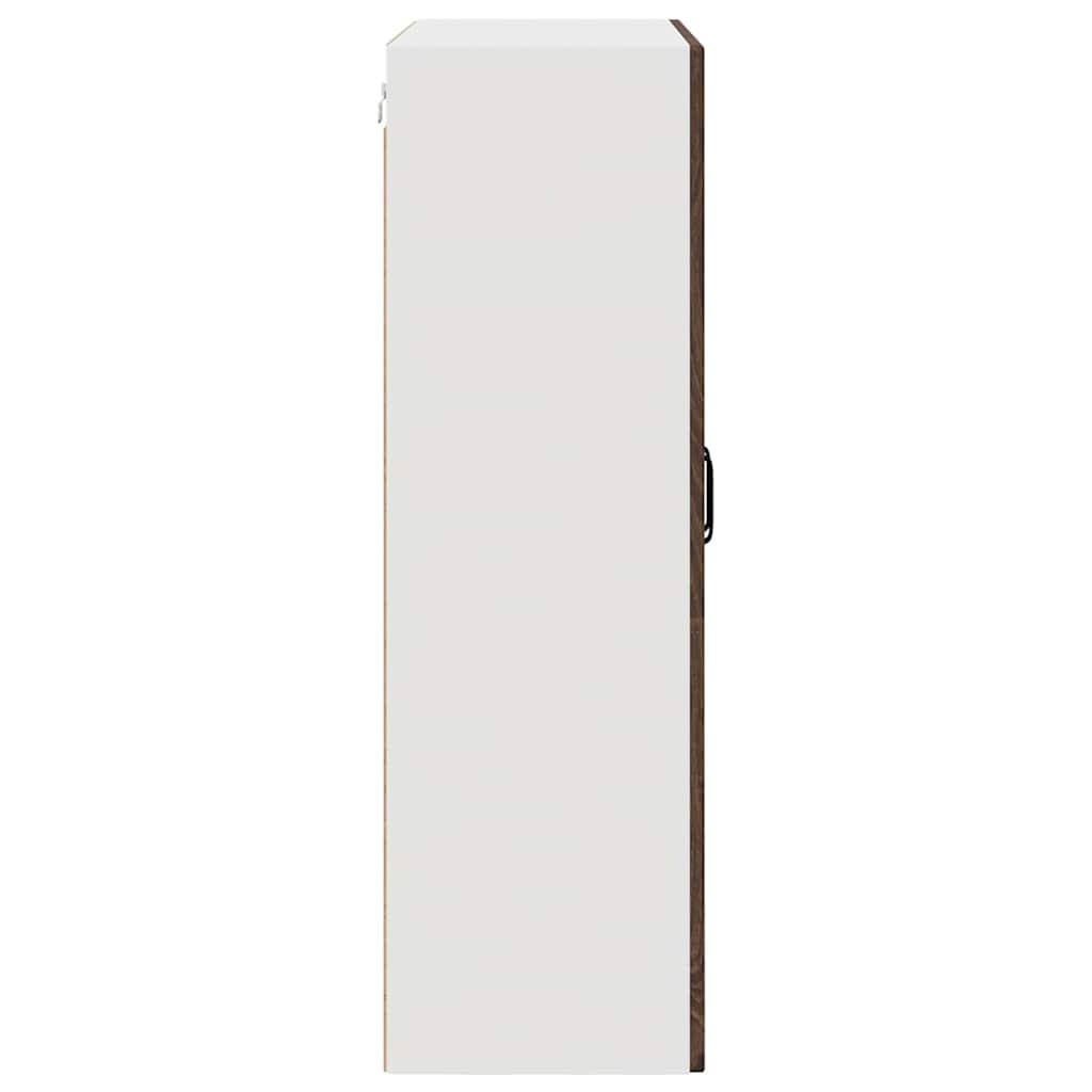 vidaXL Wall Glass Cabinet PORTO Brown Oak 80 x 31 x 100 cm