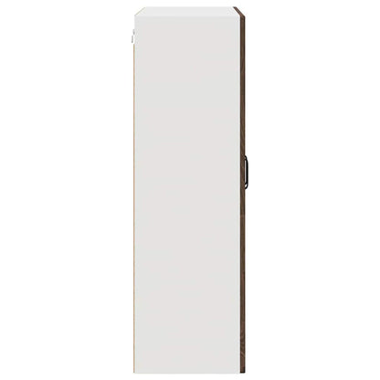 vidaXL Wall Glass Cabinet PORTO Brown Oak 80 x 31 x 100 cm