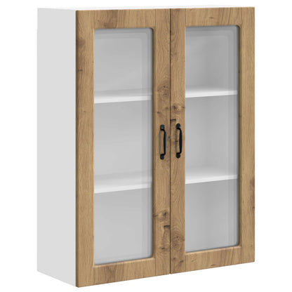 vidaXL Wall Glass Cabinet PORTO Artisan Oak 80 x 31 x 100 cm
