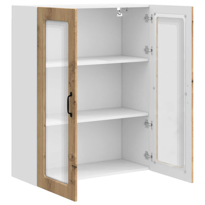 vidaXL Wall Glass Cabinet PORTO Artisan Oak 80 x 31 x 100 cm
