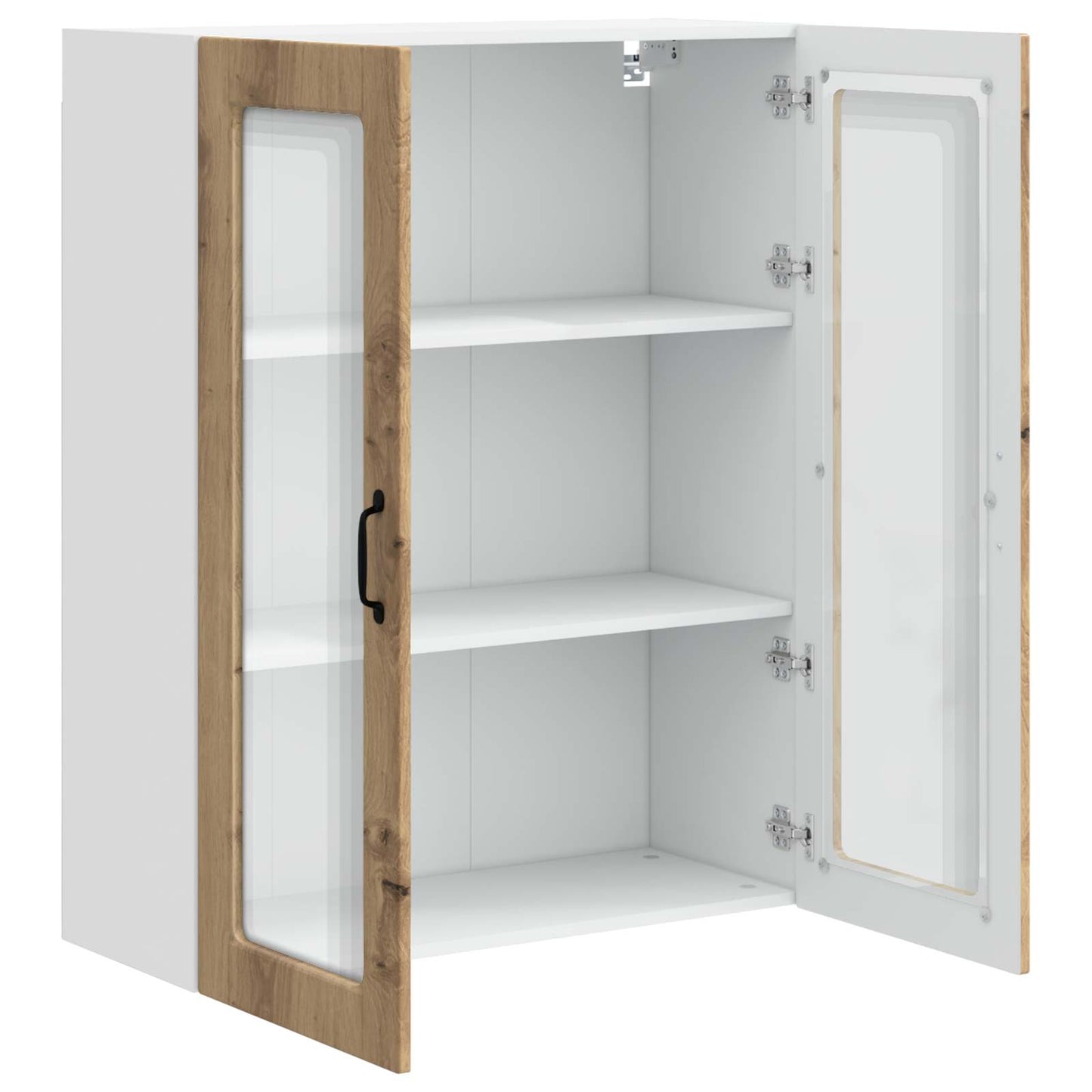 vidaXL Wall Glass Cabinet PORTO Artisan Oak 80 x 31 x 100 cm