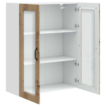 vidaXL Wall Glass Cabinet PORTO Artisan Oak 80 x 31 x 100 cm