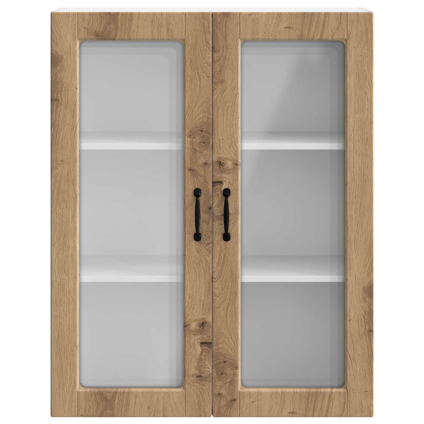 vidaXL Wall Glass Cabinet PORTO Artisan Oak 80 x 31 x 100 cm