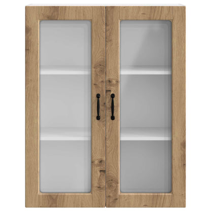 vidaXL Wall Glass Cabinet PORTO Artisan Oak 80 x 31 x 100 cm