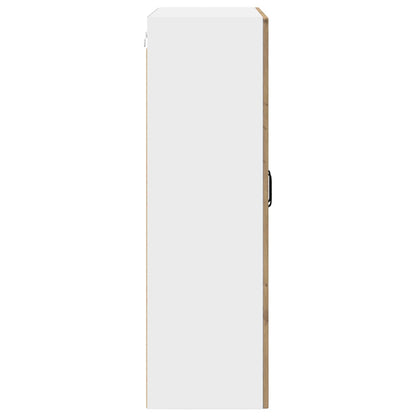 vidaXL Wall Glass Cabinet PORTO Artisan Oak 80 x 31 x 100 cm