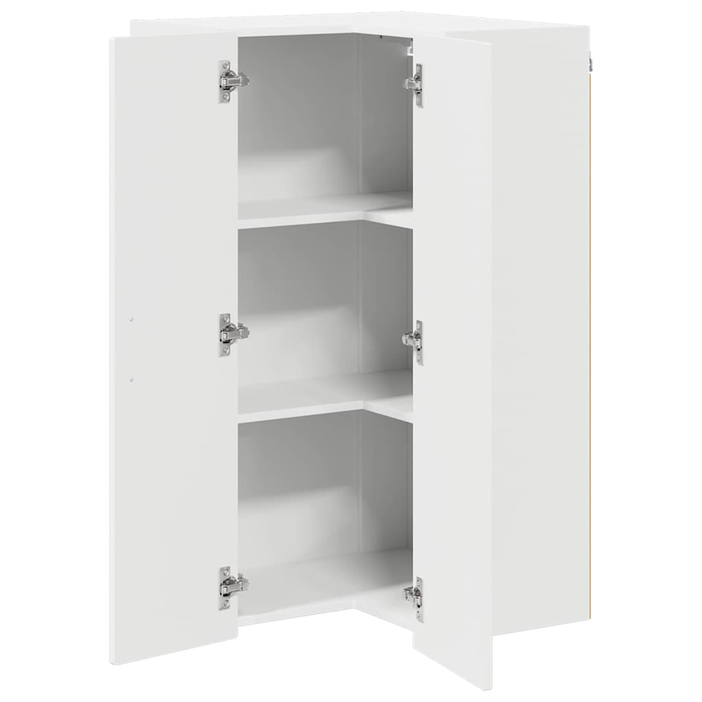 vidaXL Wall Corner Cabinet PORTO White 57 x 57 x 100 cm
