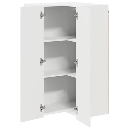 vidaXL Wall Corner Cabinet PORTO White 57 x 57 x 100 cm