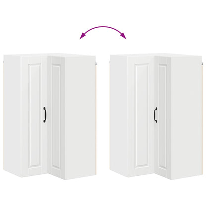 vidaXL Wall Corner Cabinet PORTO White 57 x 57 x 100 cm