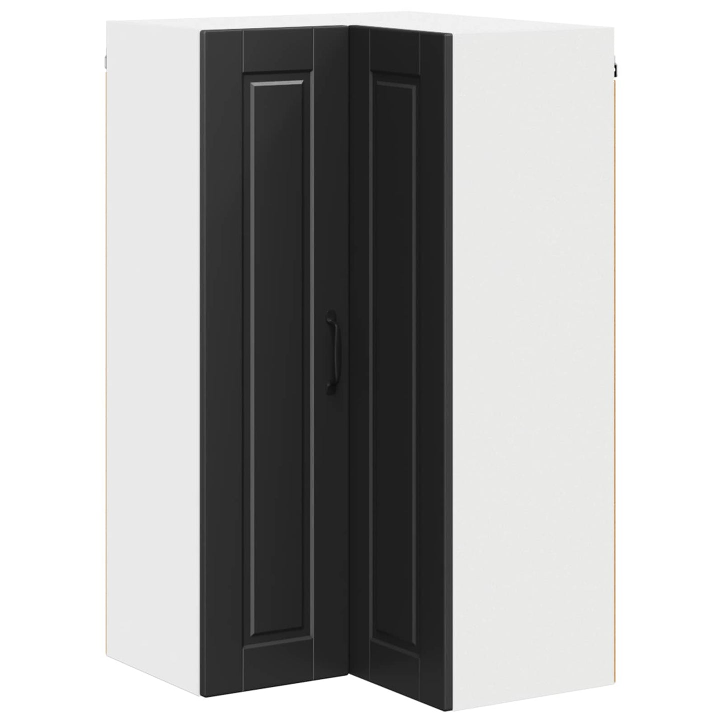 vidaXL Wall Corner Cabinet PORTO Black 57 x 57 x 100 cm