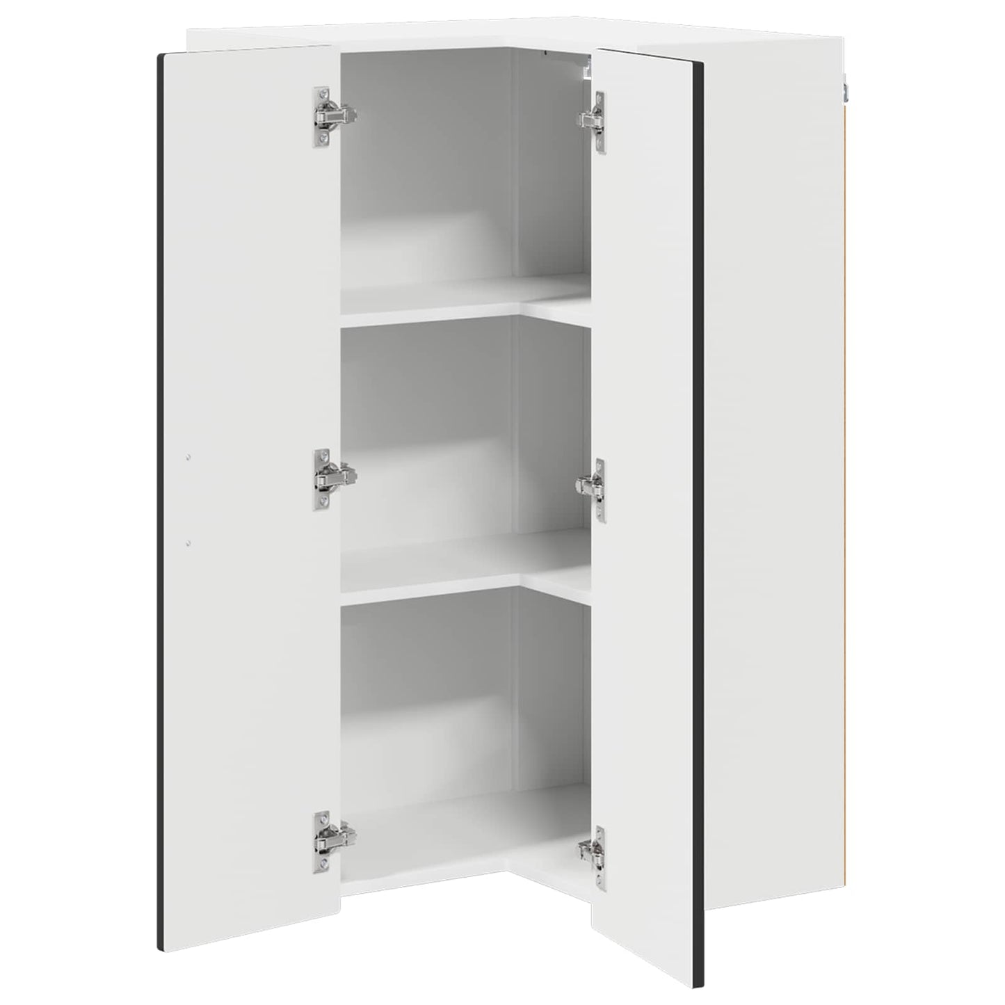 vidaXL Wall Corner Cabinet PORTO Black 57 x 57 x 100 cm