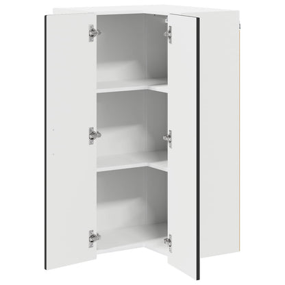 vidaXL Wall Corner Cabinet PORTO Black 57 x 57 x 100 cm