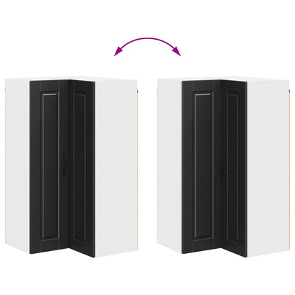 vidaXL Wall Corner Cabinet PORTO Black 57 x 57 x 100 cm