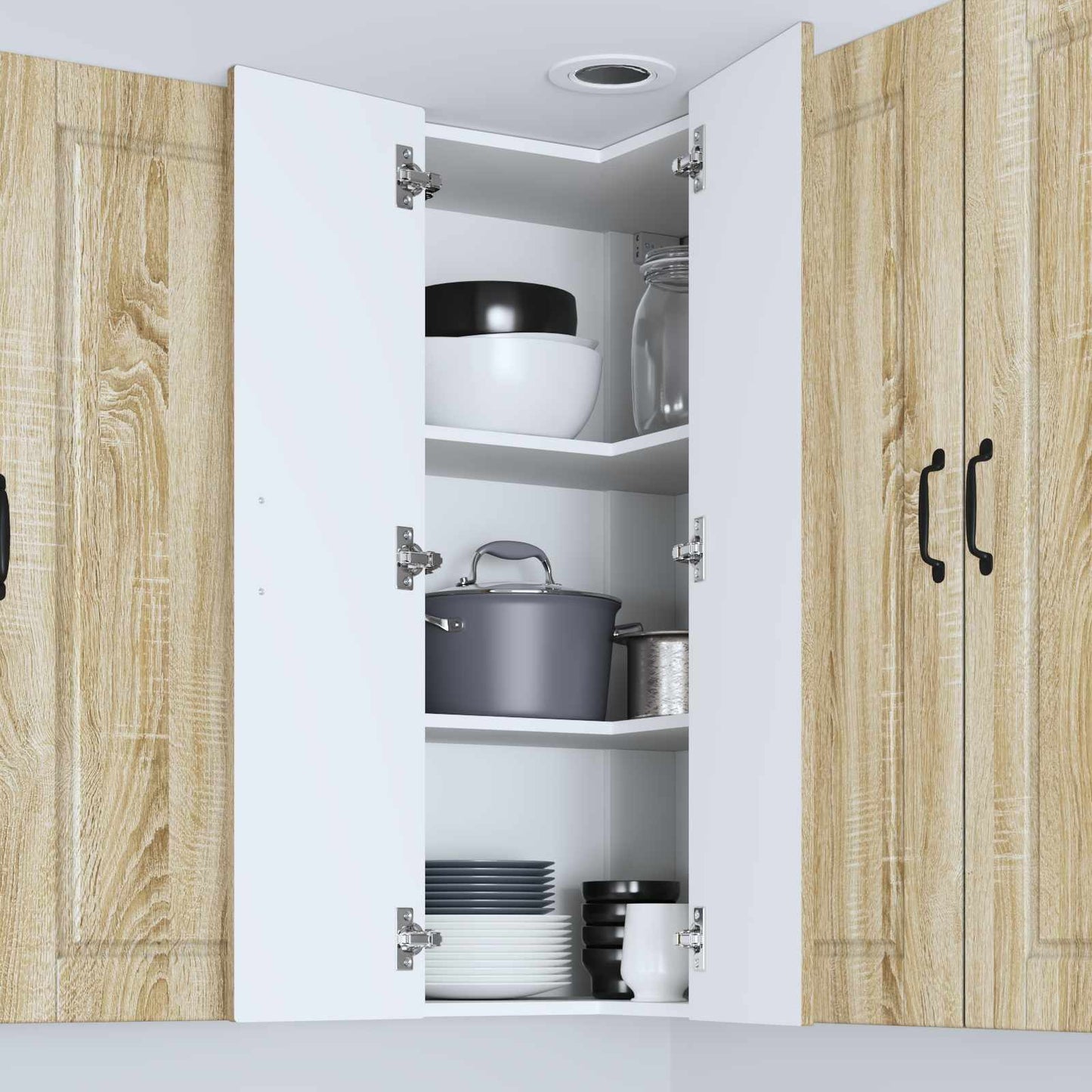 vidaXL Wall Corner Cabinet PORTO Sonoma Oak 57 x 57 x 100 cm