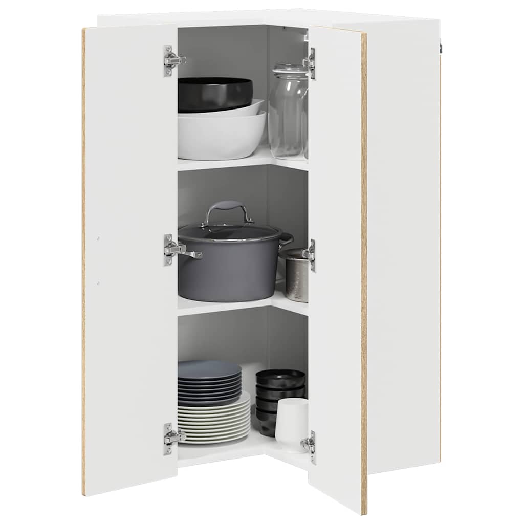 vidaXL Wall Corner Cabinet PORTO Sonoma Oak 57 x 57 x 100 cm
