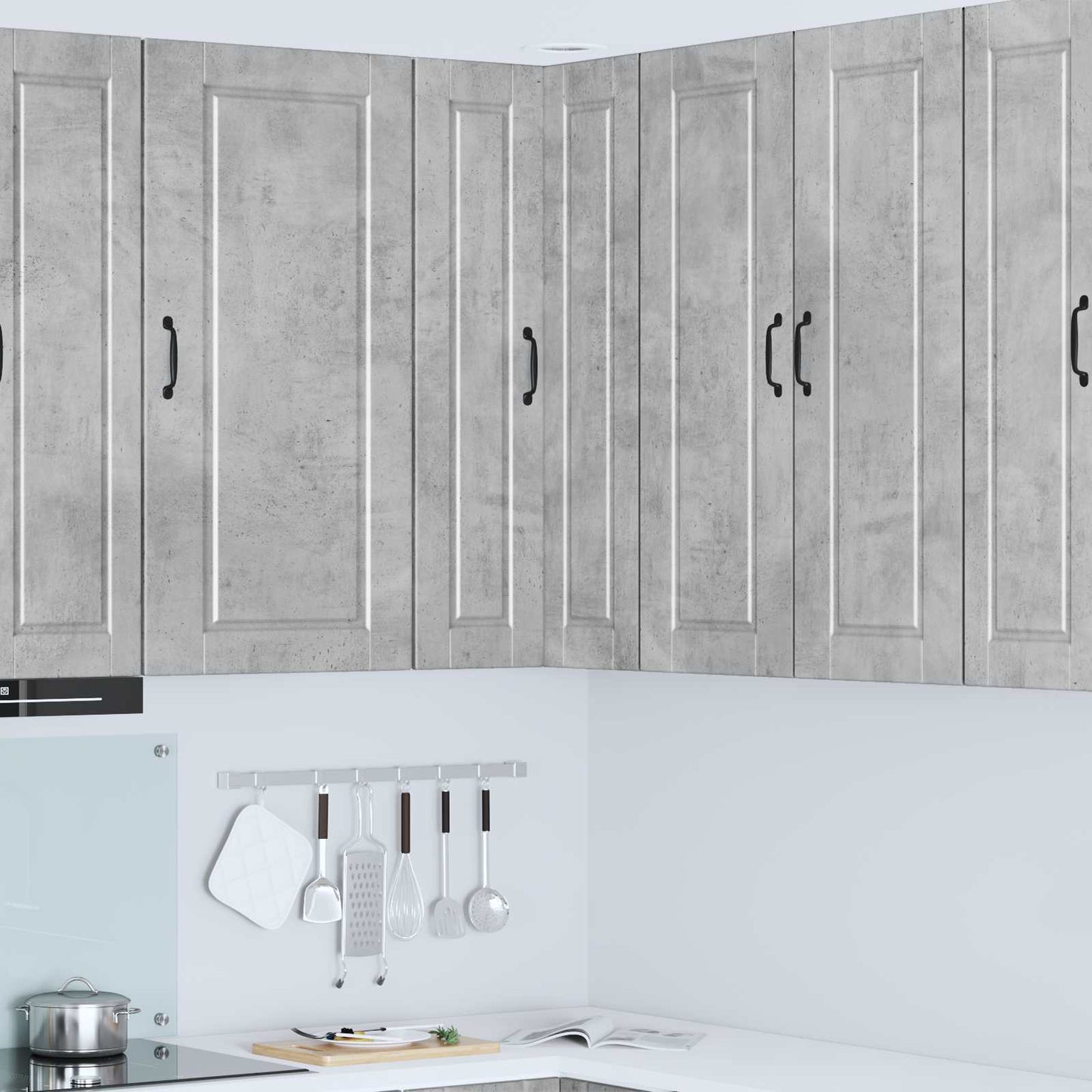 vidaXL Wall Corner Cabinet PORTO Concrete Grey 57 x 57 x 100 cm