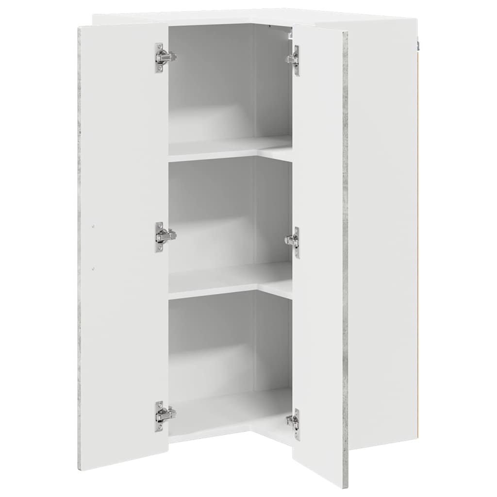 vidaXL Wall Corner Cabinet PORTO Concrete Grey 57 x 57 x 100 cm