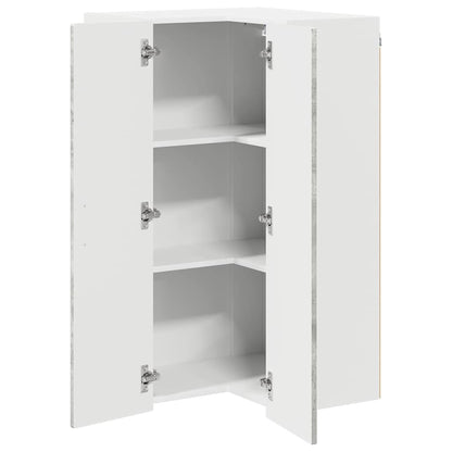 vidaXL Wall Corner Cabinet PORTO Concrete Grey 57 x 57 x 100 cm