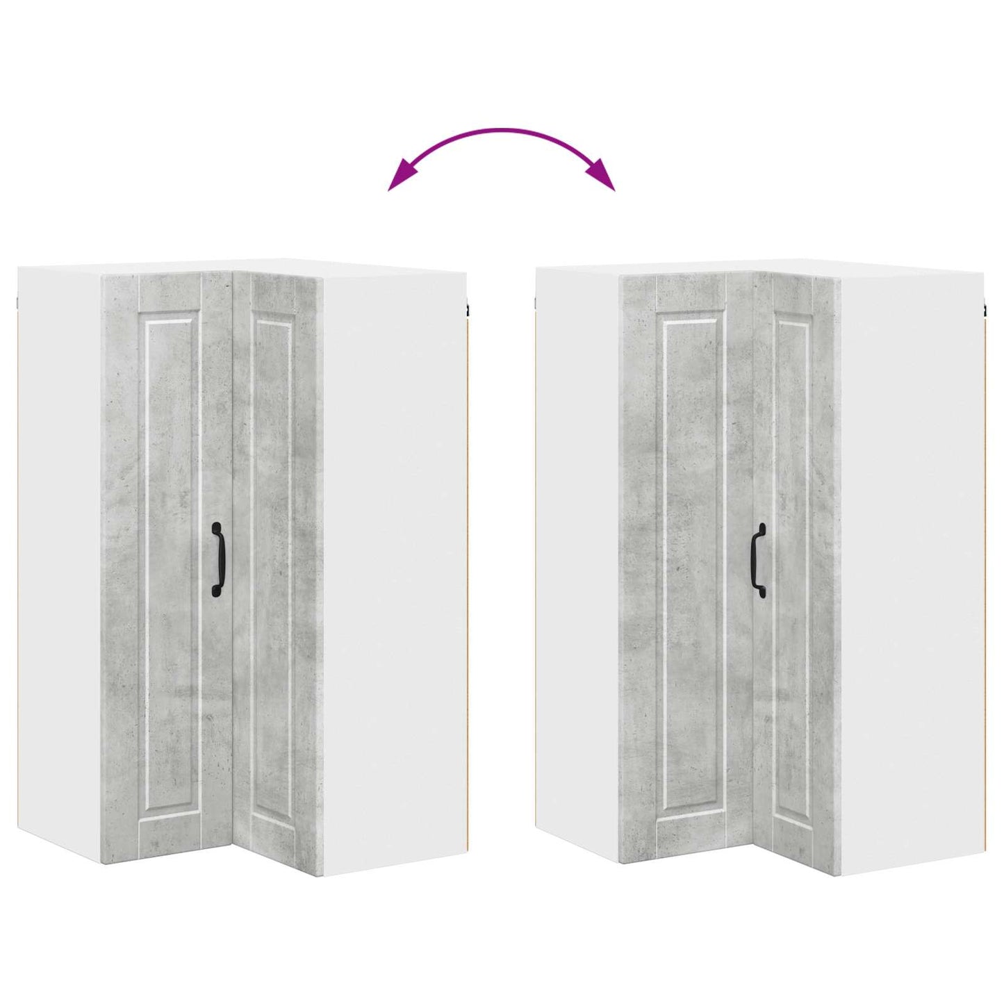 vidaXL Wall Corner Cabinet PORTO Concrete Grey 57 x 57 x 100 cm
