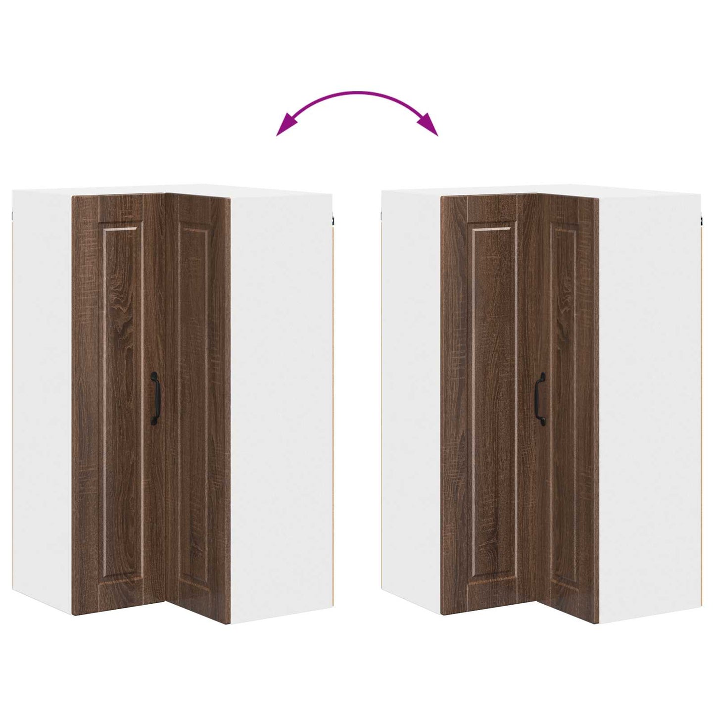 vidaXL Wall Corner Cabinet PORTO Brown Oak 57 x 57 x 100 cm