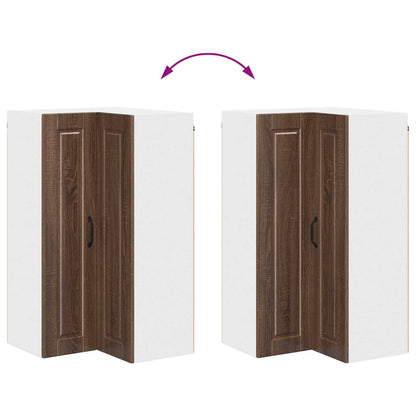 vidaXL Wall Corner Cabinet PORTO Brown Oak 57 x 57 x 100 cm
