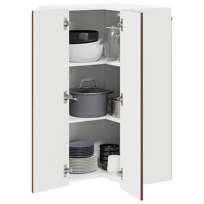 vidaXL Wall Corner Cabinet PORTO Brown Oak 57 x 57 x 100 cm