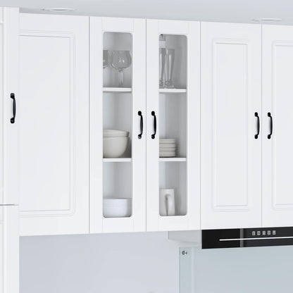 vidaXL Wall Glass Cabinet PORTO White 60 x 31 x 100 cm Engineered Wood