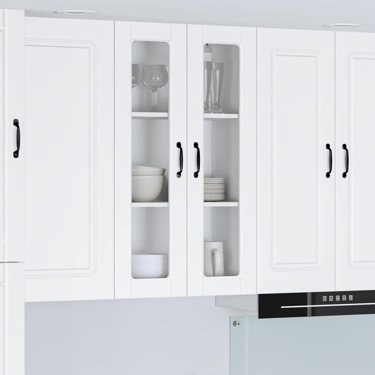 vidaXL Wall Glass Cabinet PORTO White 60 x 31 x 100 cm Engineered Wood