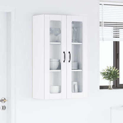 vidaXL Wall Glass Cabinet PORTO White 60 x 31 x 100 cm Engineered Wood