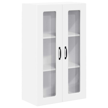 vidaXL Wall Glass Cabinet PORTO White 60 x 31 x 100 cm Engineered Wood