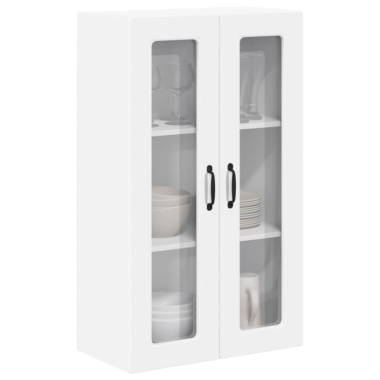 vidaXL Wall Glass Cabinet PORTO White 60 x 31 x 100 cm Engineered Wood