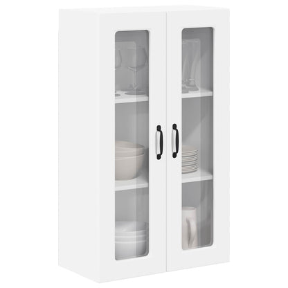 vidaXL Wall Glass Cabinet PORTO White 60 x 31 x 100 cm Engineered Wood