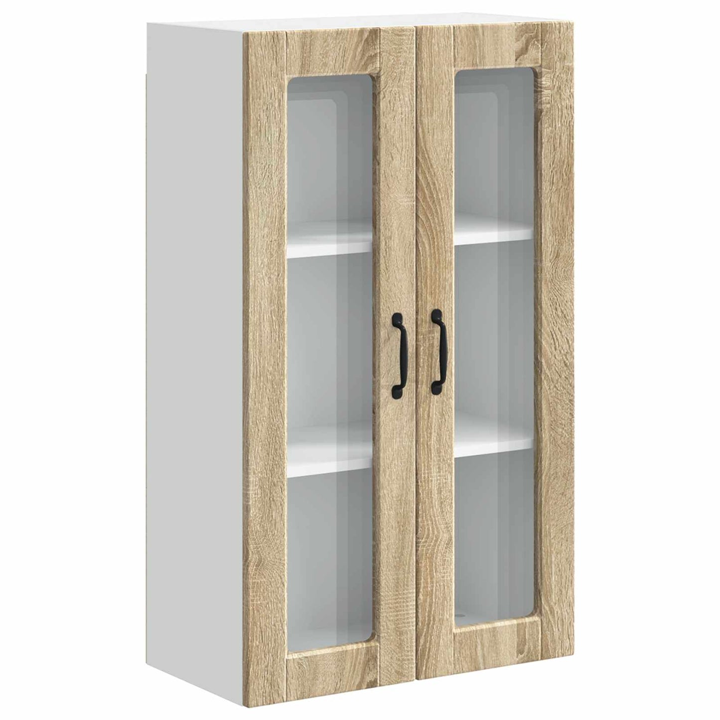 vidaXL Wall Glass Cabinet PORTO Sonoma Oak 60 x 31 x 100 cm